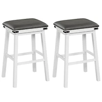 30'' Dining Bar Stool Set of 2 Pub Height Padded Seat Wood Frame Kitchen