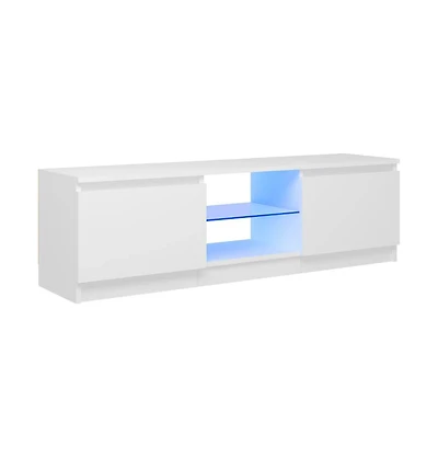 Tv Stand with Led Lights White 47.2"x11.8"x14"