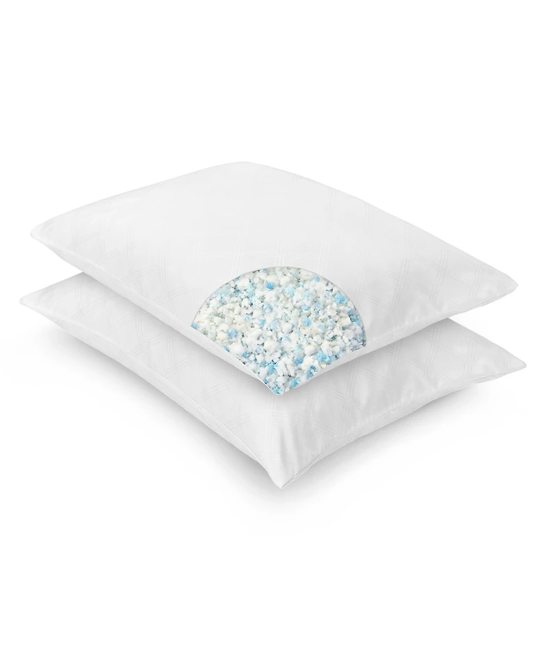Vibe Embossed Gel-Infused Memory Foam Cluster 2-Pack Pillow, Standard
