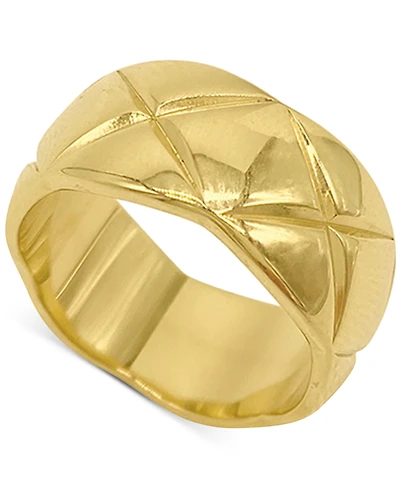 Adornia Gold-Tone Water-Resistant Cushion Band Ring