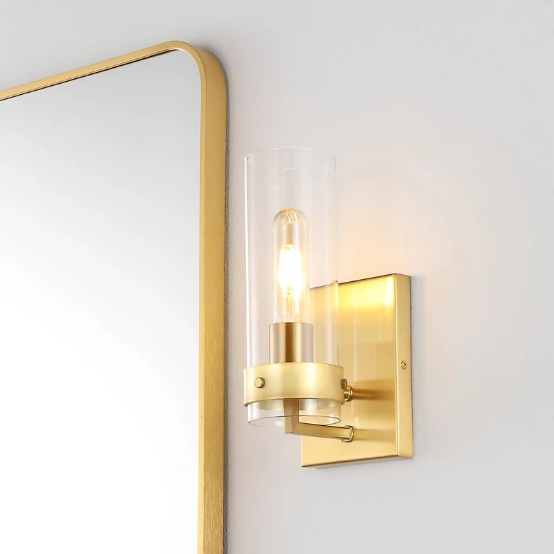 Jonathan Y Harper Coastal Minimalist Iron/Glass Led Sconce (Set of 2)