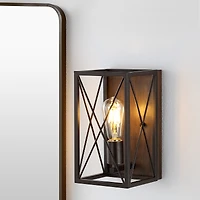 Jonathan Y Norris X Frame Farmhouse Rustic Iron Led Sconce