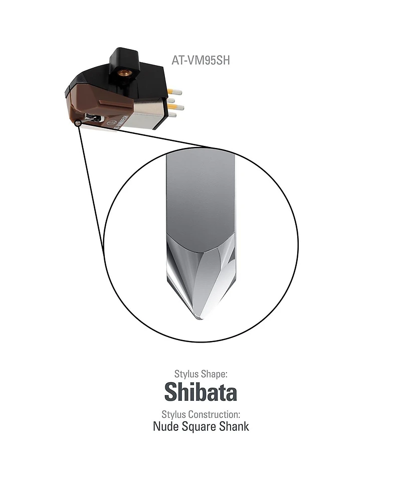 Audio-Technica At-VM95SH Dual Moving Magnet Turntable Cartridge (Brown)