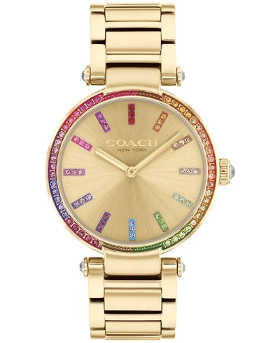 Coach Women's Cary Rainbow Gold-Tone Stainless Steel Bracelet Watch 34mm
