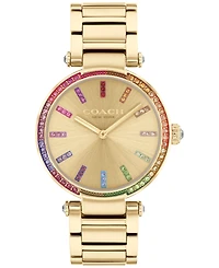 Coach Women's Cary Rainbow Gold-Tone Stainless Steel Bracelet Watch 34mm