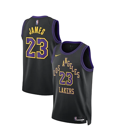 Men's and Women's Nike LeBron James Black Los Angeles Lakers 2023/24 Swingman Jersey - City Edition