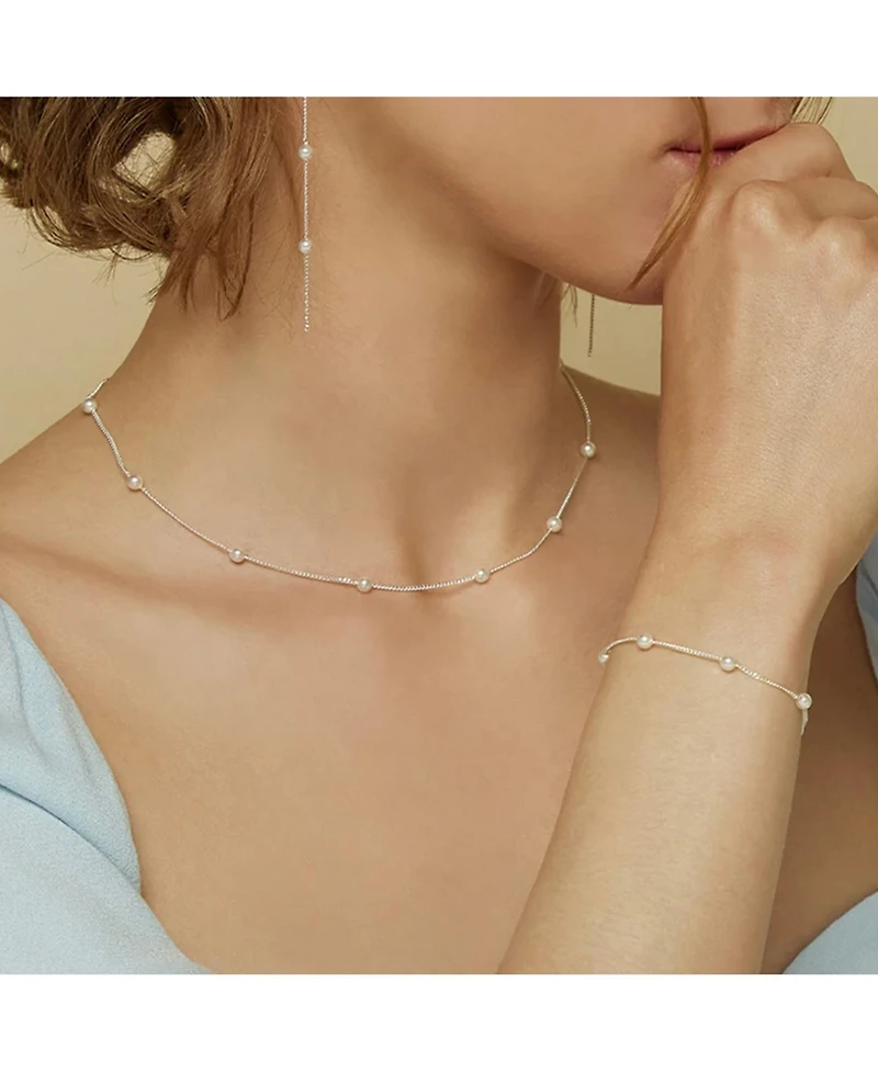 Bearfruit Jewelry Sterling Silver Infinite Cultured Pearl Necklace