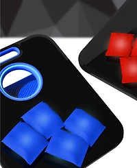Black Series Light Up Bean Bag Toss Outdoor Game Set with Boards