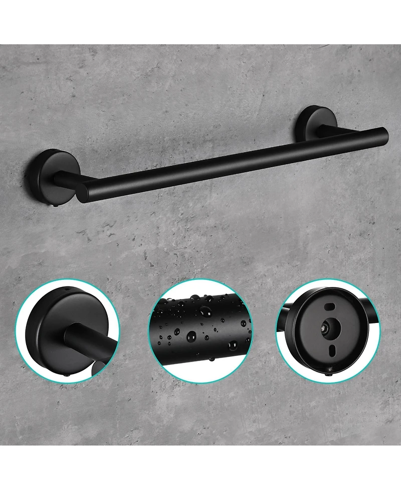 Aquaterior 5-Piece Bathroom Hardware Set Stainless Steel Towel Bar Toilet Paper Holder Hook