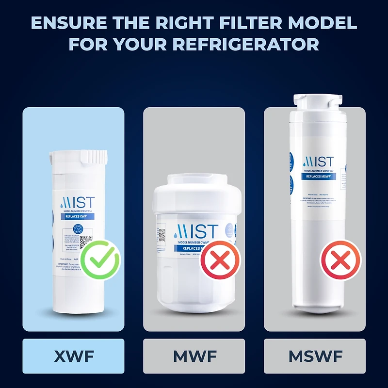 Xwf Water Filter Replacement (Not Xwfe), Compatible with Ge Xwf Models: GWE19JSLSS, WR17X30702, GBE21, GDE21, GDE25, GFE24