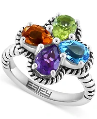 Effy Multi-Gemstone Flower Ring (2-7/8 ct. t.w.) in Sterling Silver