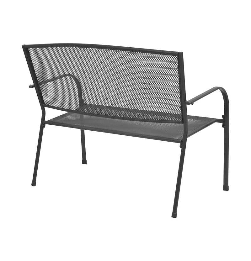 Patio Bench 42.5" Steel and Mesh Anthracite