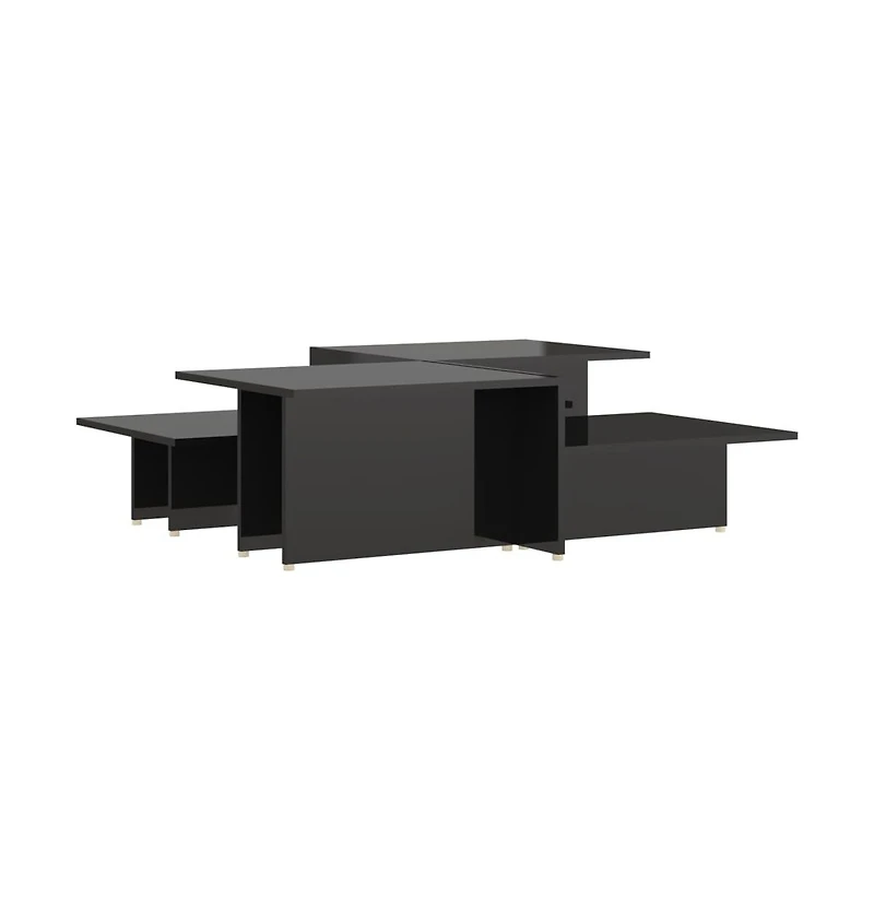 Coffee Tables 2 pcs High Gloss Black 43.9"x19.7"x13" Engineered Wood