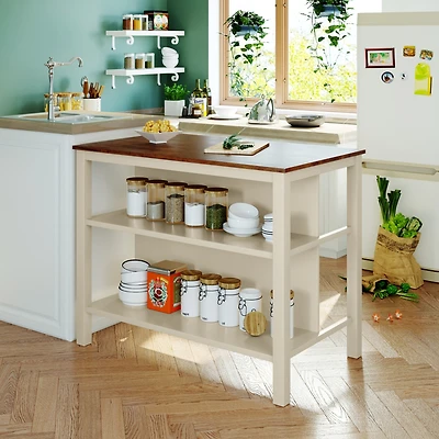 Streamdale Rustic 45" Kitchen Island and Dining Table