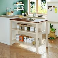 Streamdale Rustic 45" Kitchen Island and Dining Table