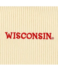 Women's League Collegiate Wear Cream Wisconsin Badgers Timber Cropped Pullover Sweatshirt
