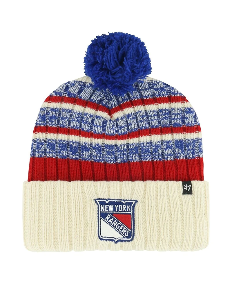 Men's '47 Brand Cream New York Rangers Tavern Cuffed Knit Hat with Pom