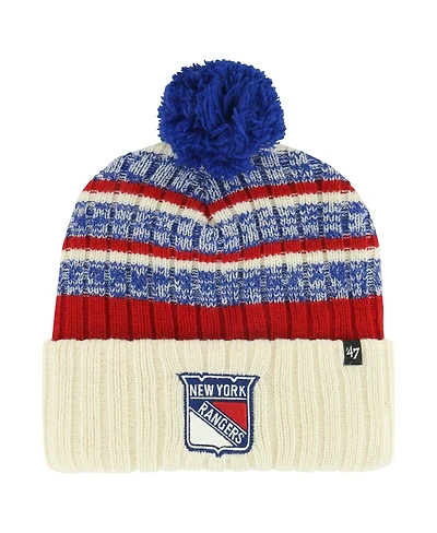 Men's '47 Brand Cream New York Rangers Tavern Cuffed Knit Hat with Pom