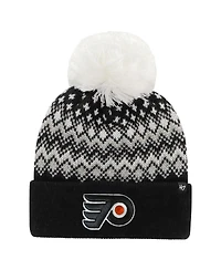 Women's '47 Brand Black Philadelphia Flyers Elsa Cuffed Knit Hat with Pom