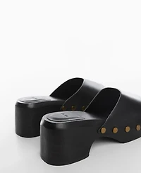 Mango Women's Studded Leather Clogs