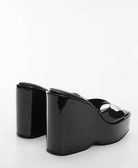 Mango Women's Patent Leather Effect Platform Sandals