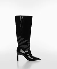 Mango Women's Leather Heeled Boots