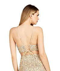 Lara Women's Spaghetti Strap Beaded Top