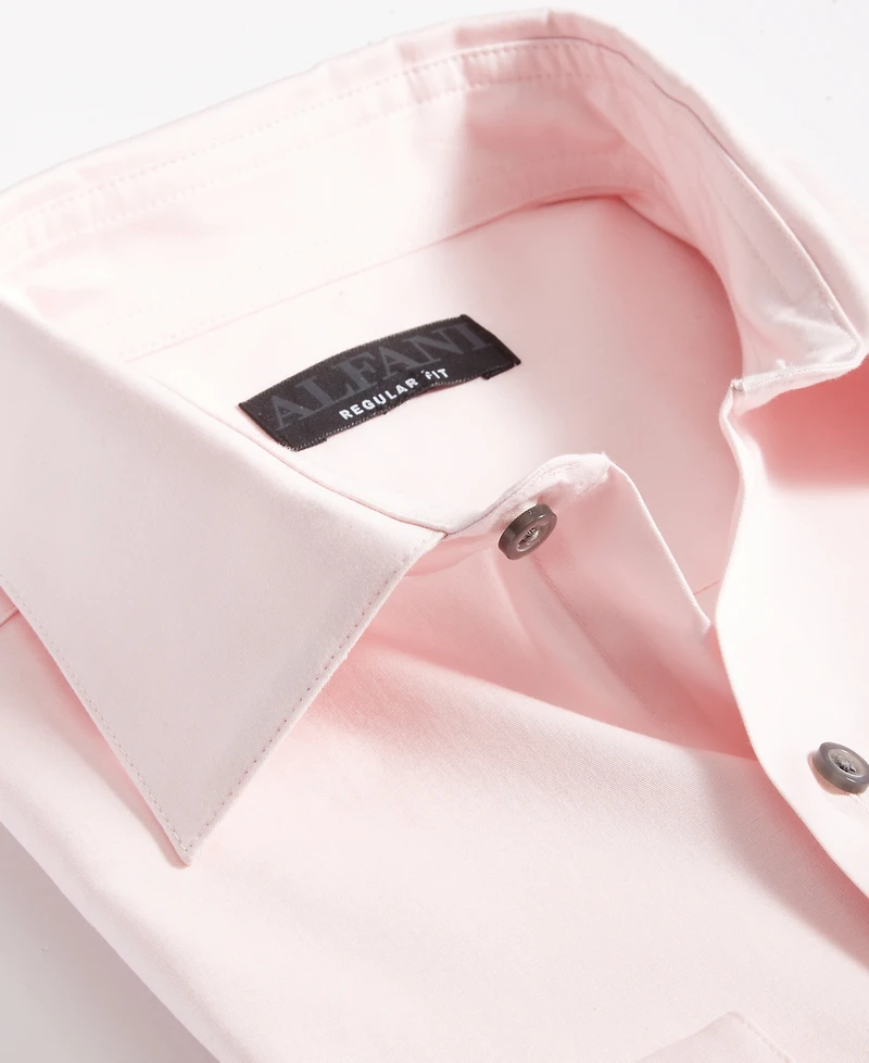 Alfani Men's Regular-Fit Temperature Regulating Solid Dress Shirt, Created for Macy's
