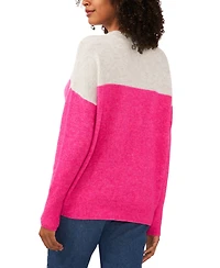 Vince Camuto Women's Cozy Extended Shoulder Color Blocked Sweater