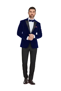 Gino Vitale Men's 2-Piece Velvet Birdseye Lapel Slim-Fit Tuxedo