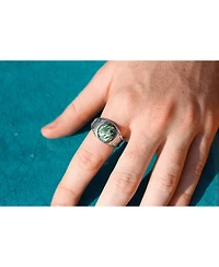 LuvMyJewelry Seraphinite Gemstone Iconic Sterling Silver Men Signet Ring