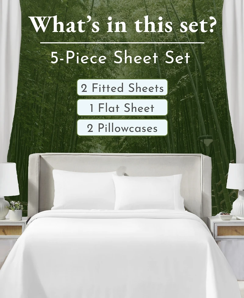 Split King 5 Piece Rayon from Bamboo Deep Pocket Sheet Set