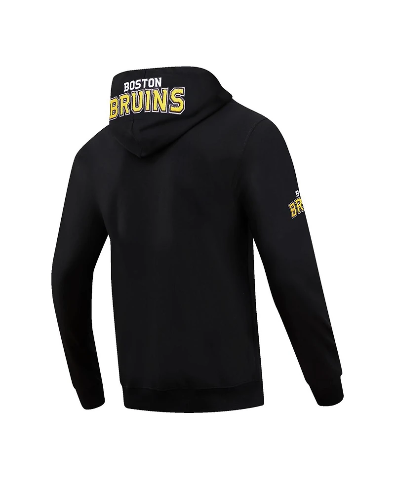 Men's Pro Standard Black Boston Bruins Classic Chenille Full-Zip Hoodie Jacket