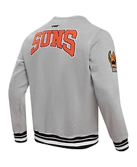 Men's Pro Standard Heather Gray Phoenix Suns Crest Emblem Pullover Sweatshirt