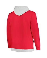 Men's Fanatics Red, Silver Chicago Bulls Big and Tall Primary Arctic Pullover Hoodie