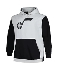 Men's Fanatics Black, Silver Utah Jazz Big and Tall Primary Arctic Pullover Hoodie