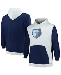 Men's Fanatics Navy, Silver Memphis Grizzlies Big and Tall Primary Arctic Pullover Hoodie