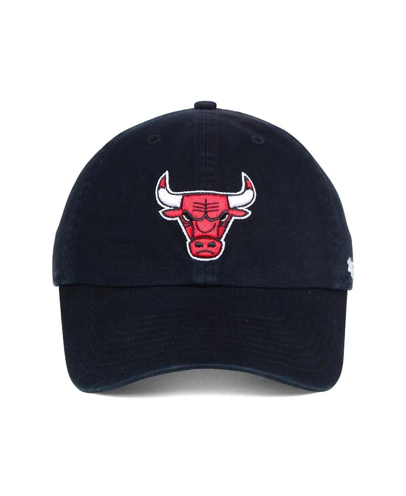 Men's Chicago Bulls '47 Brand Black Distressed Clean-Up Adjustable Hat