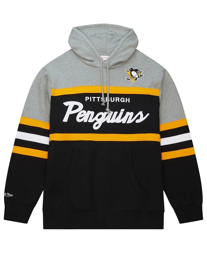 Men's Mitchell & Ness Black, Gray Pittsburgh Penguins Head Coach Pullover Hoodie