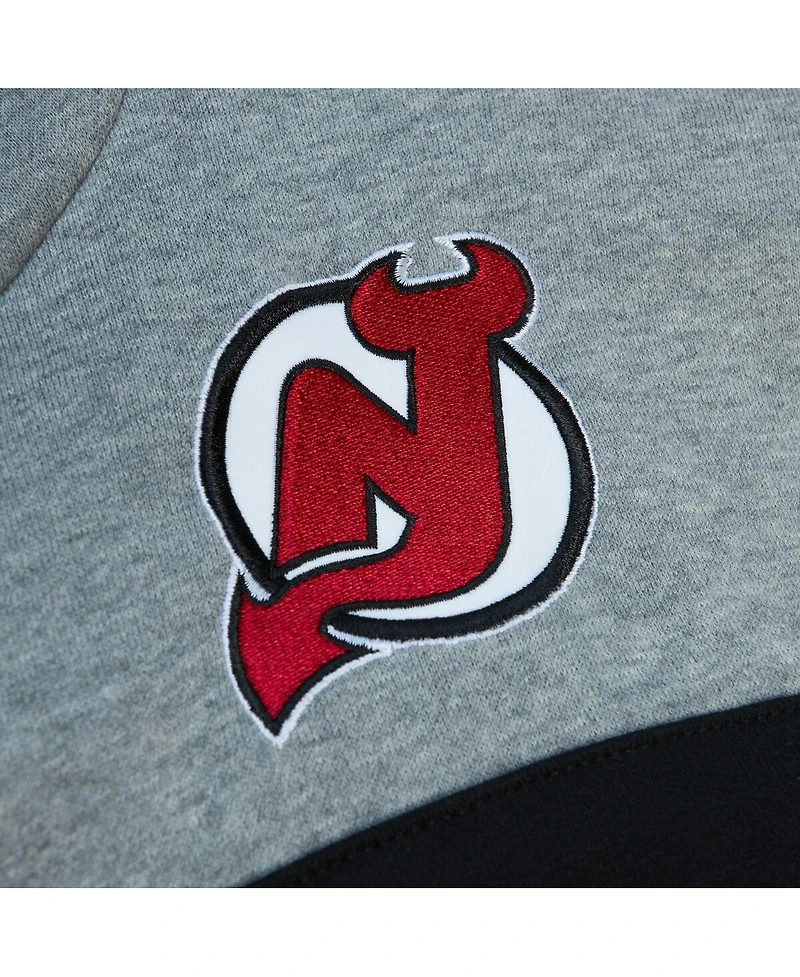 Men's Mitchell & Ness Red, Gray New Jersey Devils Head Coach Pullover Hoodie