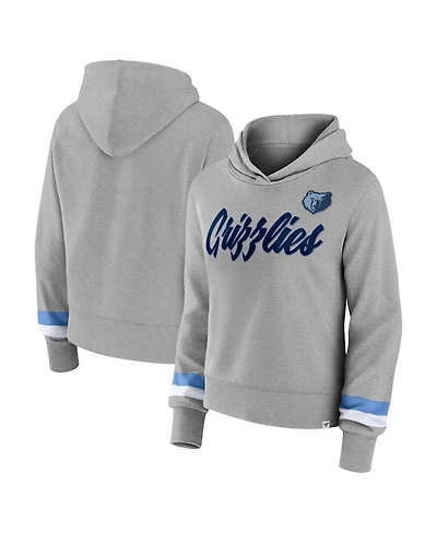 Women's Fanatics Heather Gray Memphis Grizzlies Halftime Pullover Hoodie