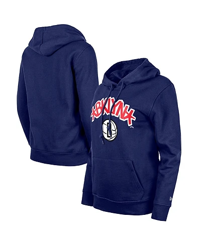Women's New Era Blue Brooklyn Nets 2023/24 City Edition Pullover Hoodie