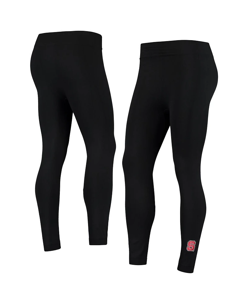 Women's ZooZatz Black Nc State Wolfpack Fleece Leggings