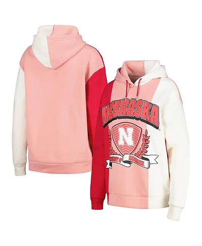 Women's Gameday Couture Scarlet Nebraska Huskers Hall of Fame Colorblock Pullover Hoodie