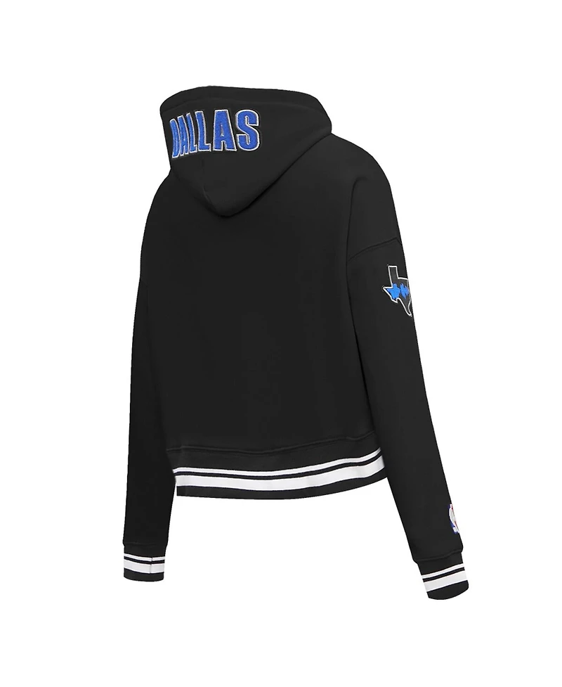 Women's Pro Standard Black Dallas Mavericks 2023/24 City Edition Cropped Pullover Hoodie
