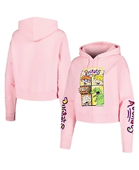 Men's and Women's Freeze Max Pink Rugrats Comic Strip Cropped Pullover Hoodie