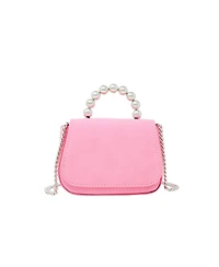 Girl's Pink Tiny Metal Pearl Handle Handbag
