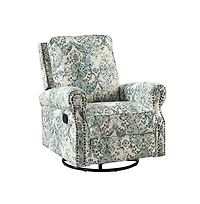 Evelia Floral Swivel Rocker Manual Recliner