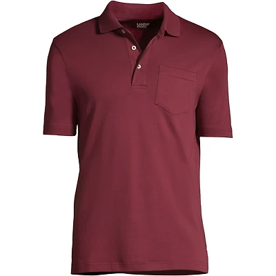 Lands' End Men's Tall Short Sleeve Cotton Supima Polo Shirt with Pocket