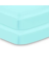 BreathableBaby All-in-One Fitted Sheet & Waterproof Cover for 38" x 24" Mini Crib Mattress (2-Pack)